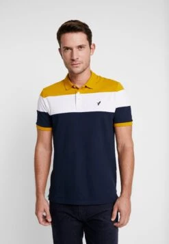 Pier One Koszulka Polo - Dark Blue/mustard