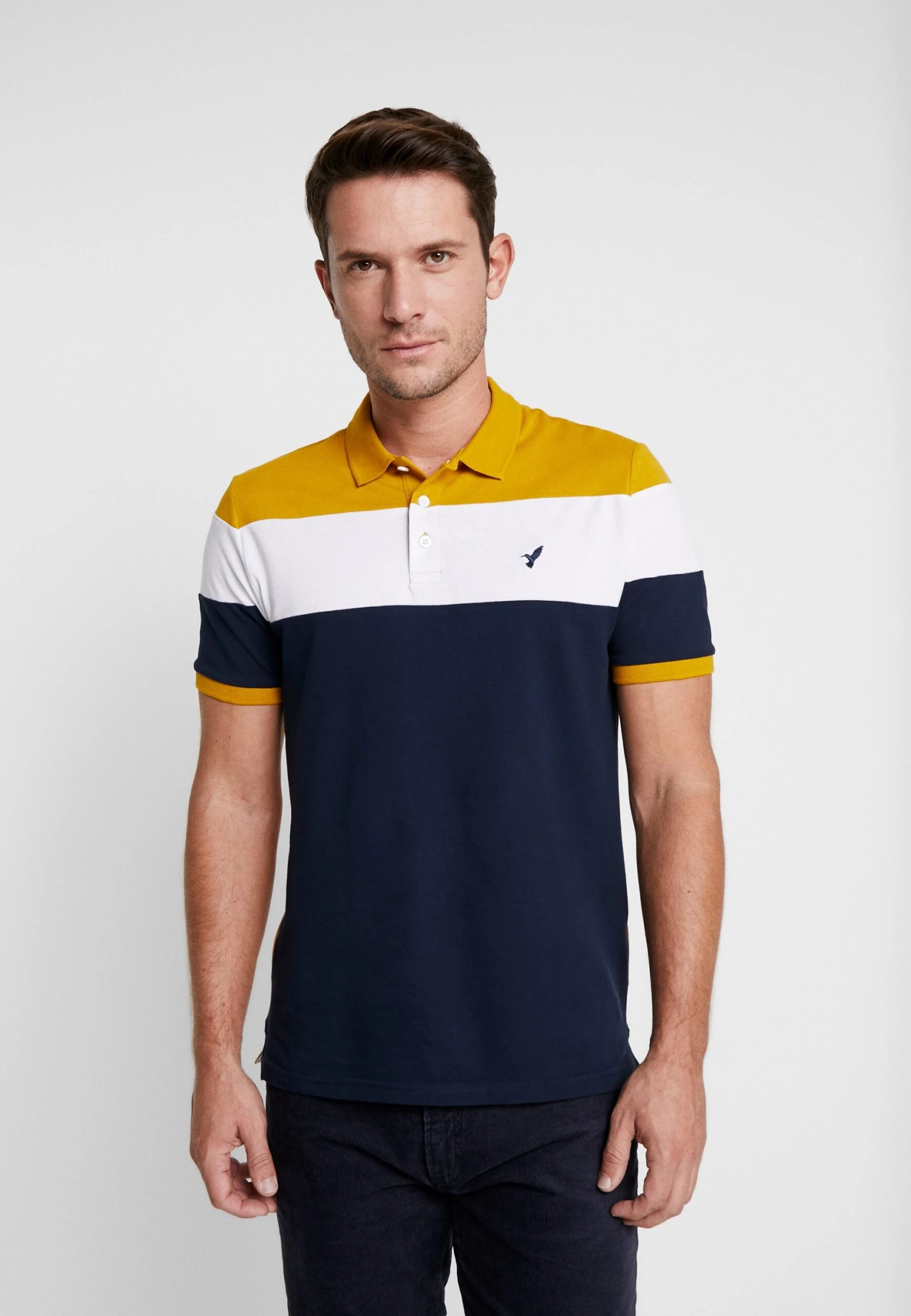 Pier One Koszulka Polo - Dark Blue/mustard 1 Pier One Koszulka Polo - Dark Blue/mustard