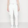 Pier One CUFFED SKINNY TROUSER - Bojówki - White