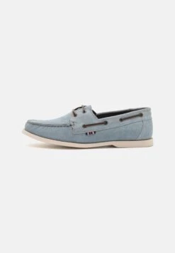Pier One LEATHER UNISEX - Buty żeglarskie - Light Blue