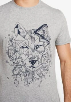 Pier One T-shirt Z Nadrukiem - Mottled Grey -Pier One 19bac3e87c214150932db03a2c67e58e