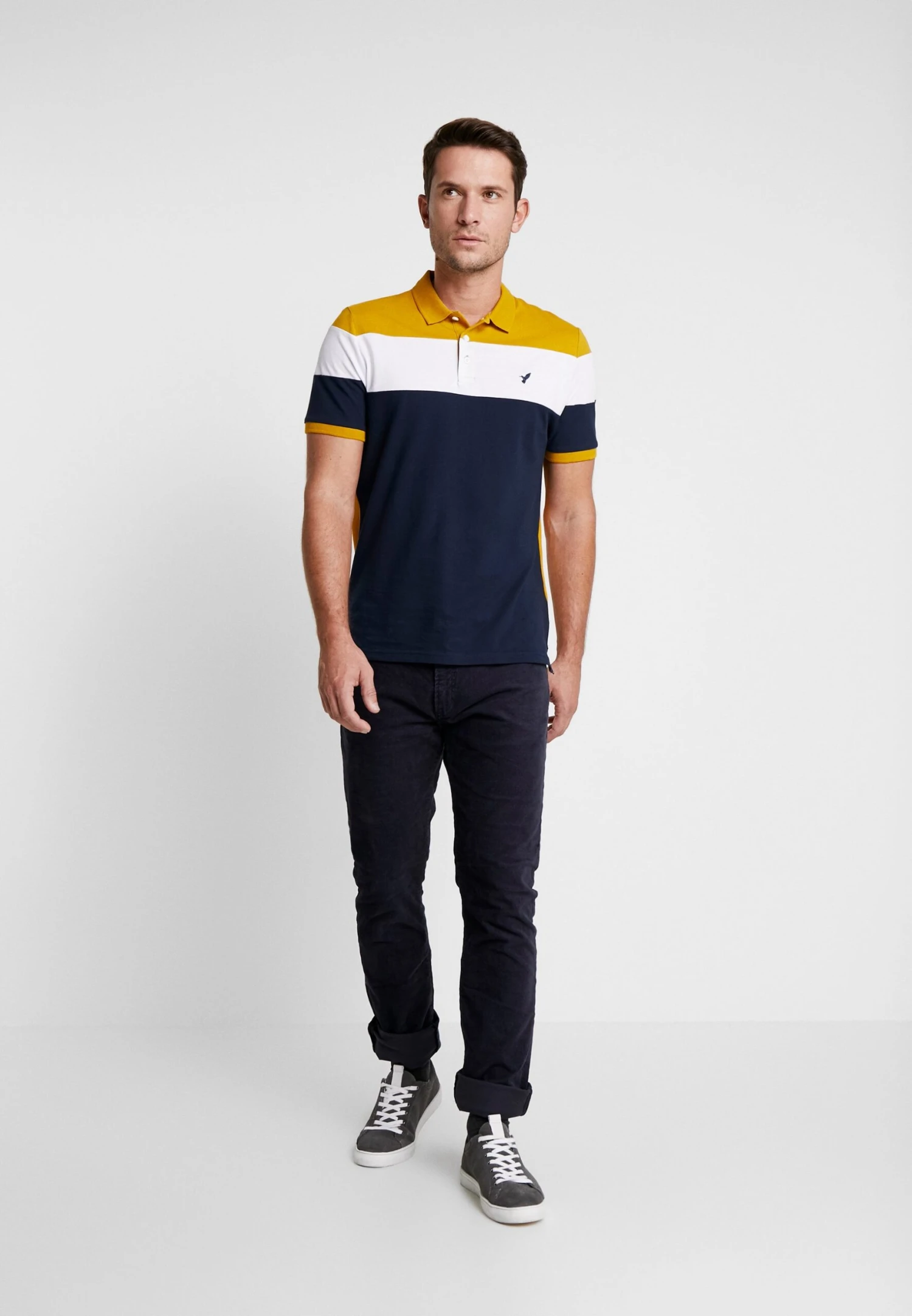 Pier One Koszulka Polo - Dark Blue/mustard 2 Pier One Koszulka Polo - Dark Blue/mustard - obrazek 2