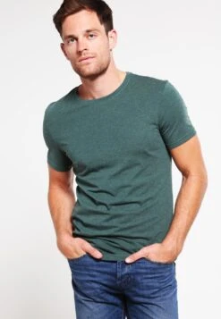 Pier One T-shirt Basic - Green Melange