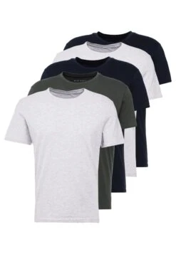 Pier One 5 PACK - T-shirt Basic - Dark Blue/grey/khaki 14 Pier One 5 PACK - T-shirt Basic - Dark Blue/grey/khaki -Pier One 325cf046ffc64432affa66ab60fd39f6