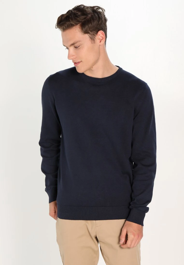 Pier One BASIC CREWNECK - Sweter - Dark Blue 1 Pier One BASIC CREWNECK - Sweter - Dark Blue