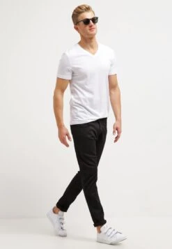 Pier One 2 PACK - T-shirt Basic - White/black