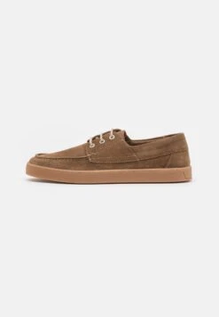 Pier One LEATHER - Sneakersy Niskie - Taupe