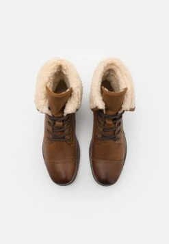 Pier One LEATHER - Botki Sznurowane - Camel -Pier One 58338f66cc624a14b1e5d27e7e21ebaf