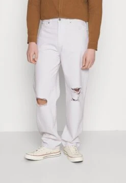 Pier One Jeansy Relaxed Fit - White Denim