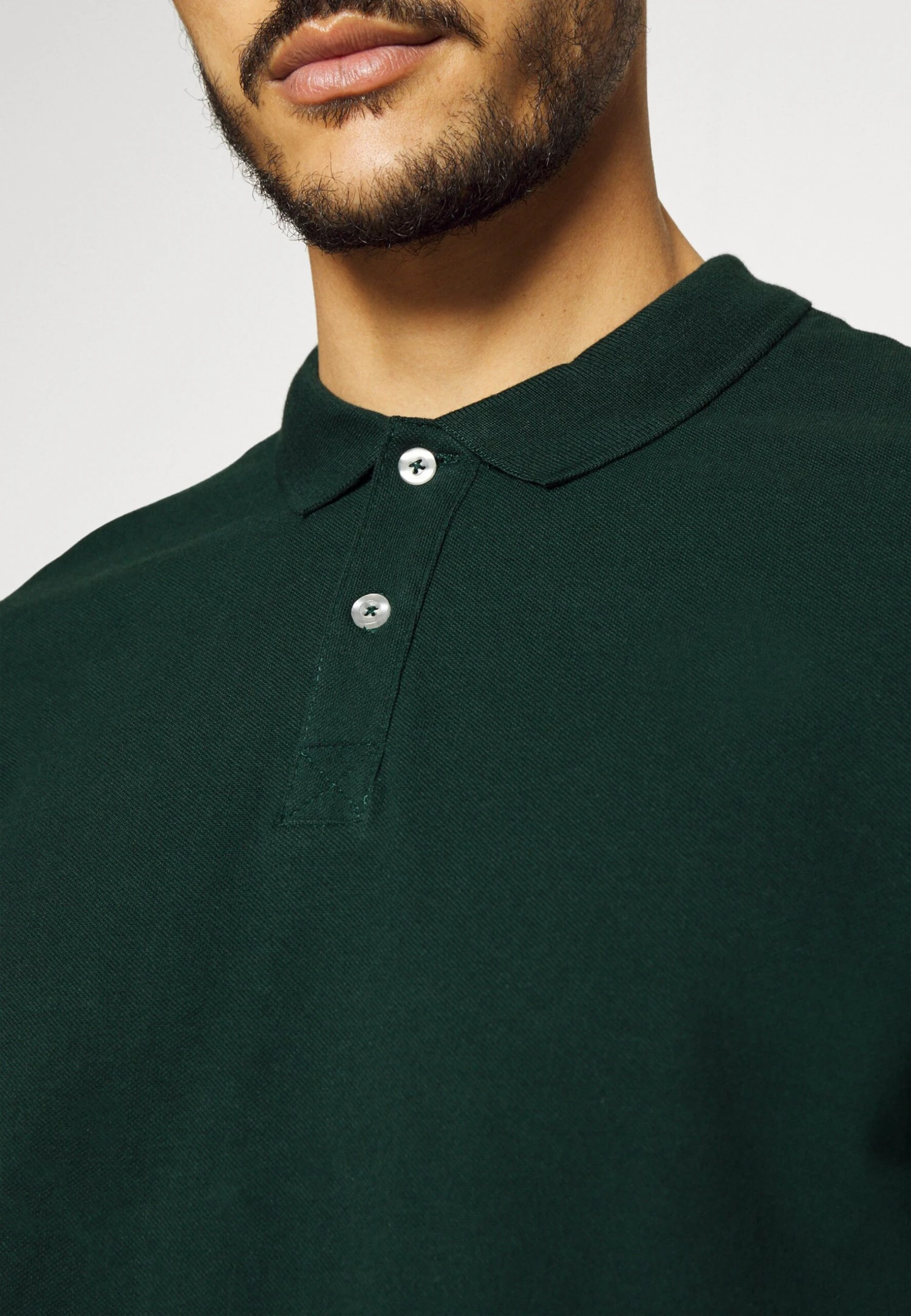 Pier One LONG SLEEVE 2 PACK - Koszulka Polo - Dark Grey/khaki 6 Pier One LONG SLEEVE 2 PACK - Koszulka Polo - Dark Grey/khaki - obrazek 6