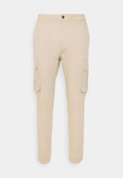 Pier One CUFFED SKINNY TROUSER - Bojówki - Tan -Pier One 6cb40ff269ac4b5da48d78c12afd37ab