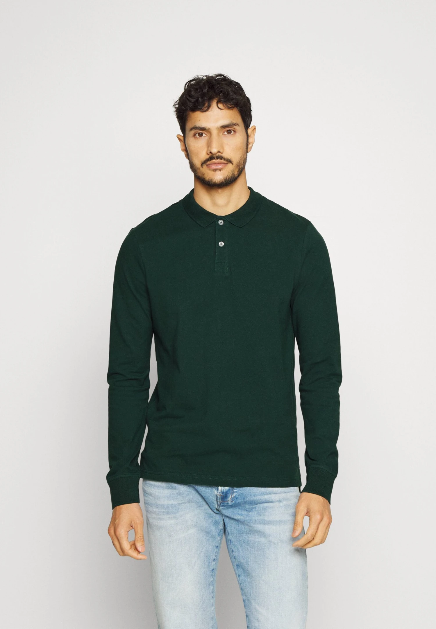 Pier One LONG SLEEVE 2 PACK - Koszulka Polo - Dark Grey/khaki 2 Pier One LONG SLEEVE 2 PACK - Koszulka Polo - Dark Grey/khaki - obrazek 2