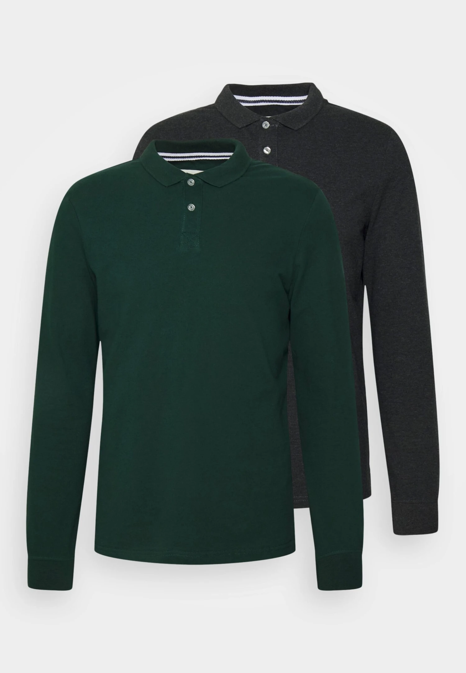 Pier One LONG SLEEVE 2 PACK - Koszulka Polo - Dark Grey/khaki 5 Pier One LONG SLEEVE 2 PACK - Koszulka Polo - Dark Grey/khaki - obrazek 5