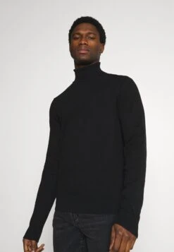 Pier One PM- BASIC TURTLENECK - Sweter - Black/mottled Light Grey -Pier One 7baff847437645b3980819e93f8ed46d