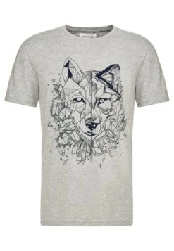 Pier One T-shirt Z Nadrukiem - Mottled Grey -Pier One 83a9a3118dbe4577af7e98ab4d8a6a9b