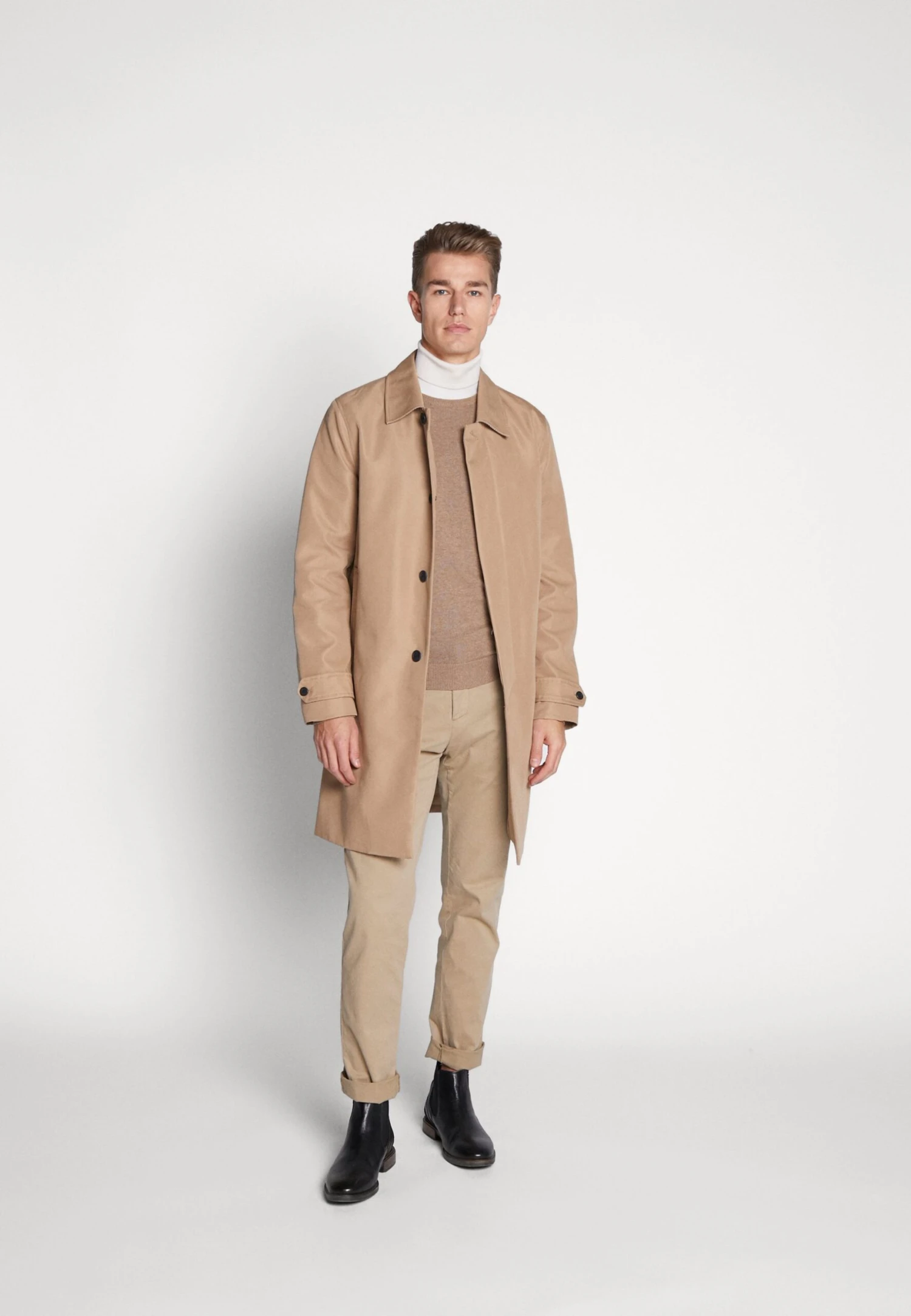 Pier One BASIC CREWNECK - Sweter - Mottled Beige 2 Pier One BASIC CREWNECK - Sweter - Mottled Beige - obrazek 2