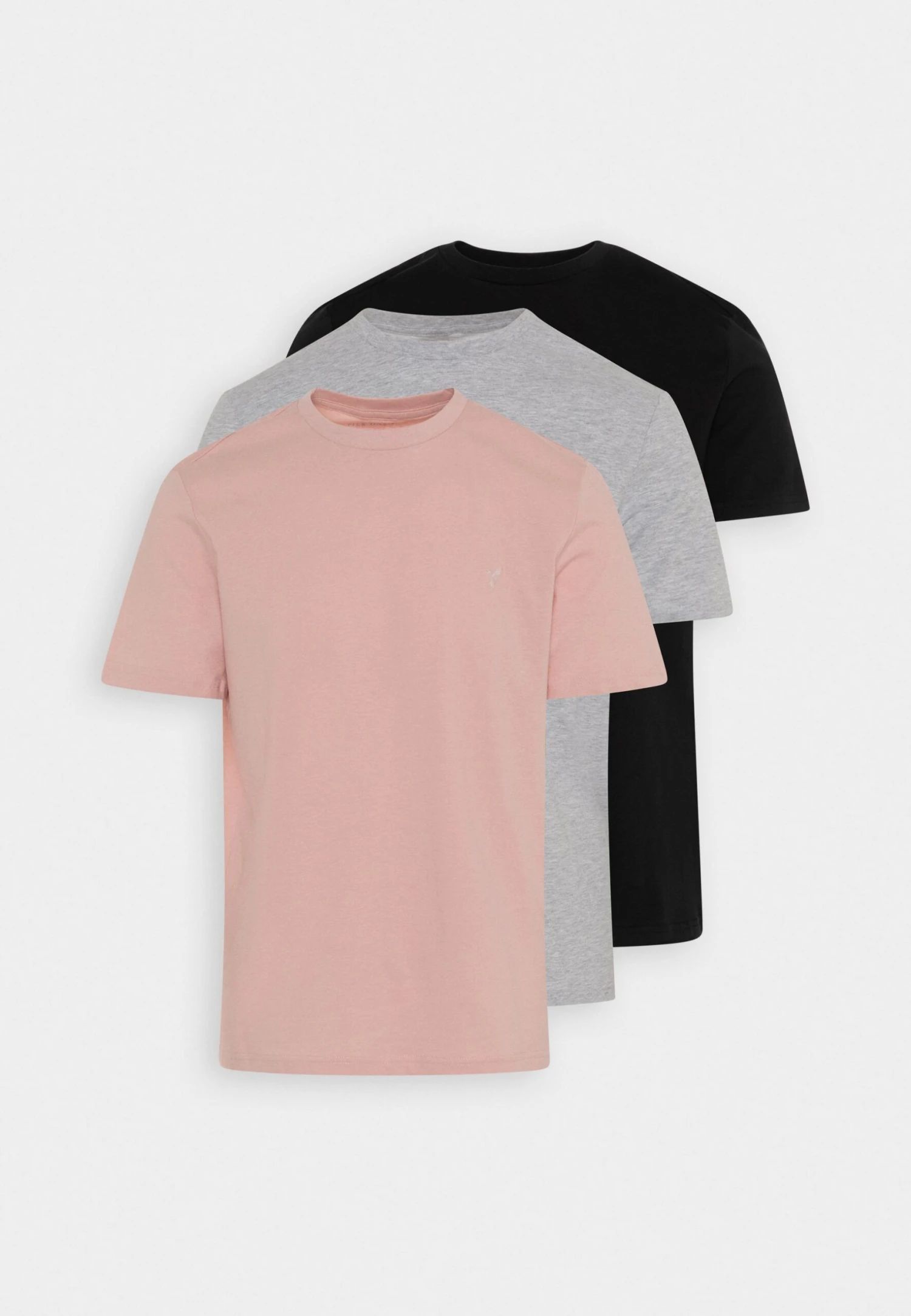 Pier One 3 PACK - T-shirt Basic - Mottled Light Grey/pink/black 6 Pier One 3 PACK - T-shirt Basic - Mottled Light Grey/pink/black - obrazek 6