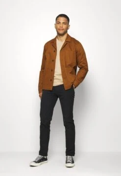 Pier One 3 PACK - T-shirt Basic - Khaki/tan/dark Blue