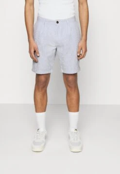 Pier One PLEATED SEERSUCKER SHORT - Szorty - Blue