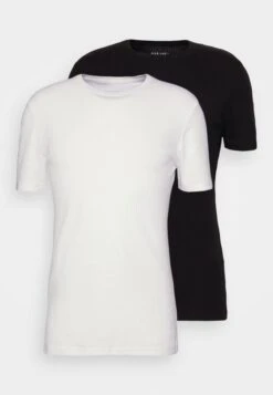 Pier One SLIM FIT RIBBED T-SHIRT 2 PACK - T-shirt Basic - White/black 10 Pier One SLIM FIT RIBBED T-SHIRT 2 PACK - T-shirt Basic - White/black -Pier One bfa677da41c14e1ebbe1df5382fc7cd3
