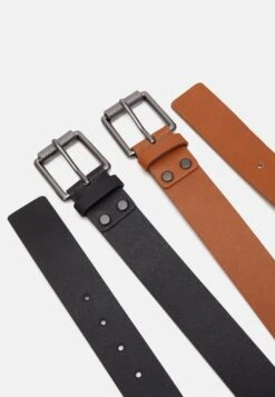 Pier One 2 PACK UNISEX - Pasek - Black/cognac