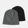 Pier One UNISEX 2 PACK - Czapka - Black/grey
