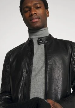 Pier One PM- BASIC TURTLENECK - Sweter - Black/mottled Light Grey -Pier One cb94862188374c17a1924e8c374f3d1b