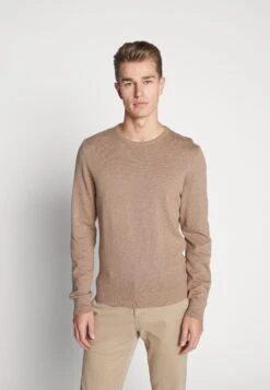 Pier One BASIC CREWNECK - Sweter - Mottled Beige