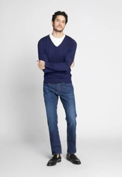 Pier One 4 PACK - T-shirt Basic - Black/white/blue