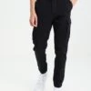 Pier One CUFFED SKINNY TROUSER - Bojówki - Black