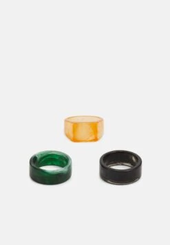Pier One 3 PACK - Pierścionek - Black/green/orange