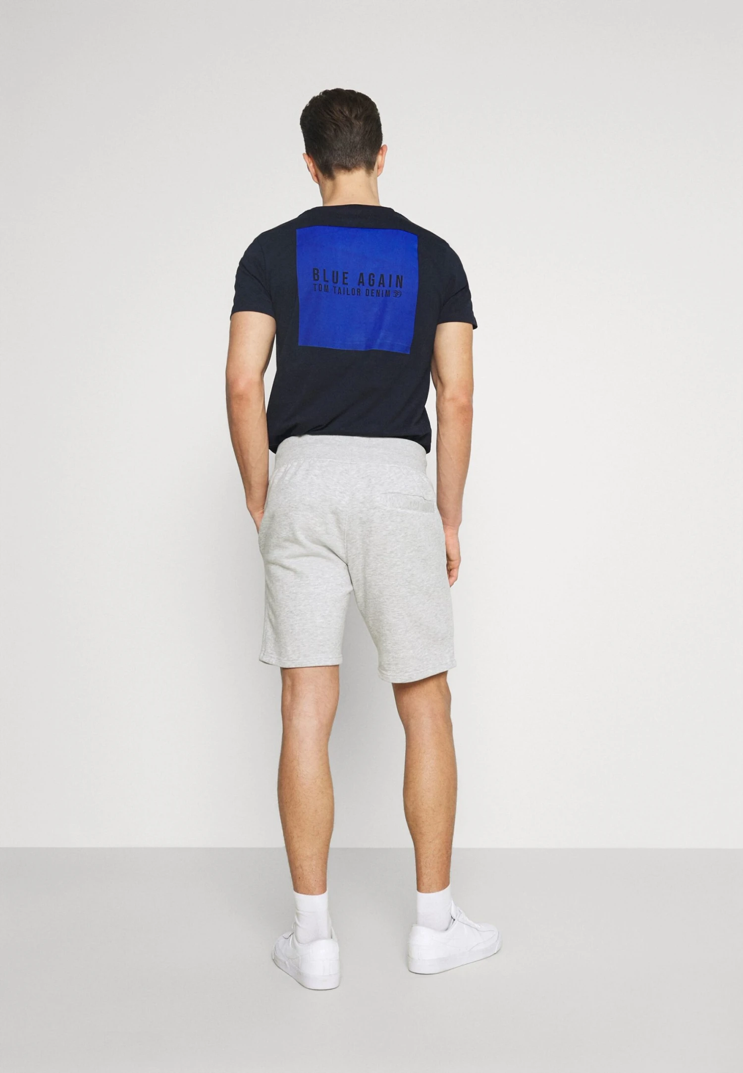 Pier One 2 PACK - Szorty - Mottled Light Grey/dark Blue 3 Pier One 2 PACK - Szorty - Mottled Light Grey/dark Blue - obrazek 3