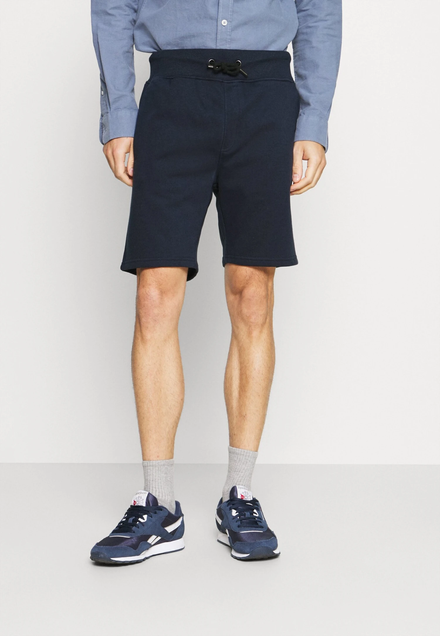 Pier One 3 PACK - Szorty - Black/mottled Light Grey/dark Blue 4 Pier One 3 PACK - Szorty - Black/mottled Light Grey/dark Blue - obrazek 4