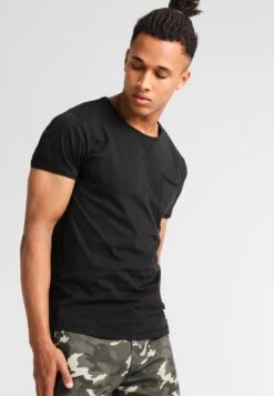 Pier One GARMENT TEE - T-shirt Basic - Black