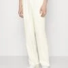 Pier One DRAWCORD TROUSERS LINEN BLEND - Spodnie Materiałowe - White