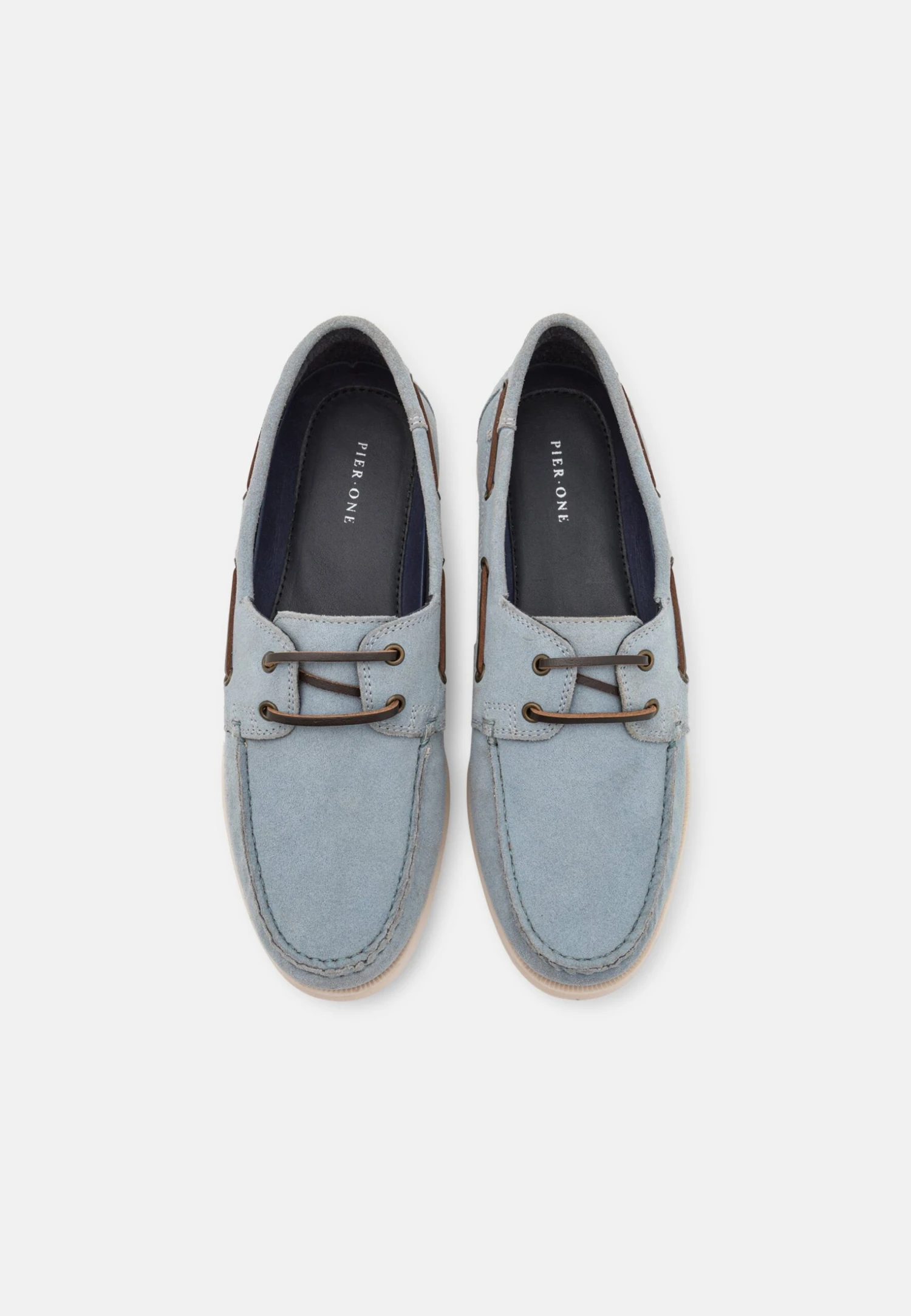 Pier One LEATHER UNISEX - Buty żeglarskie - Light Blue 4 Pier One LEATHER UNISEX - Buty żeglarskie - Light Blue - obrazek 4