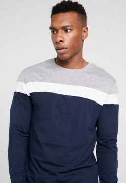 Pier One Bluzka Z Długim Rękawem - Grey/dark Blue -Pier One fe00904878e347c082c5811f3750ffa3